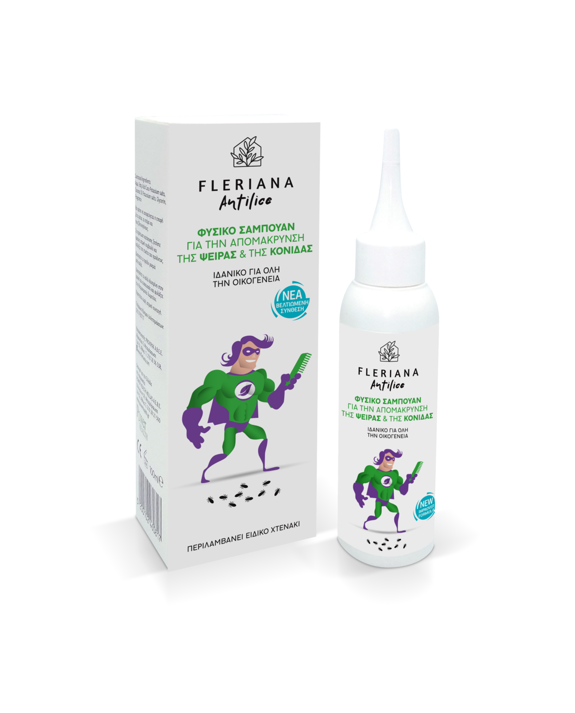 POWER HEALTH - FLERIANA Φυσικό Σαμπουάν για την Απομάκρυνση της Ψείρας και της Κόνιδας - 100ml